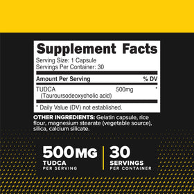 Primaforce TUDCA 500 mg capsules bottle side view