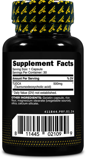Primaforce TUDCA 500 mg capsules with nutritional information