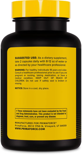 Primaforce Yohimbine HCl 90 capsules, vue de haut