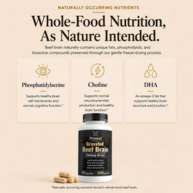 Primal Being Cerveau de Bœuf 90 Capsules arrière
