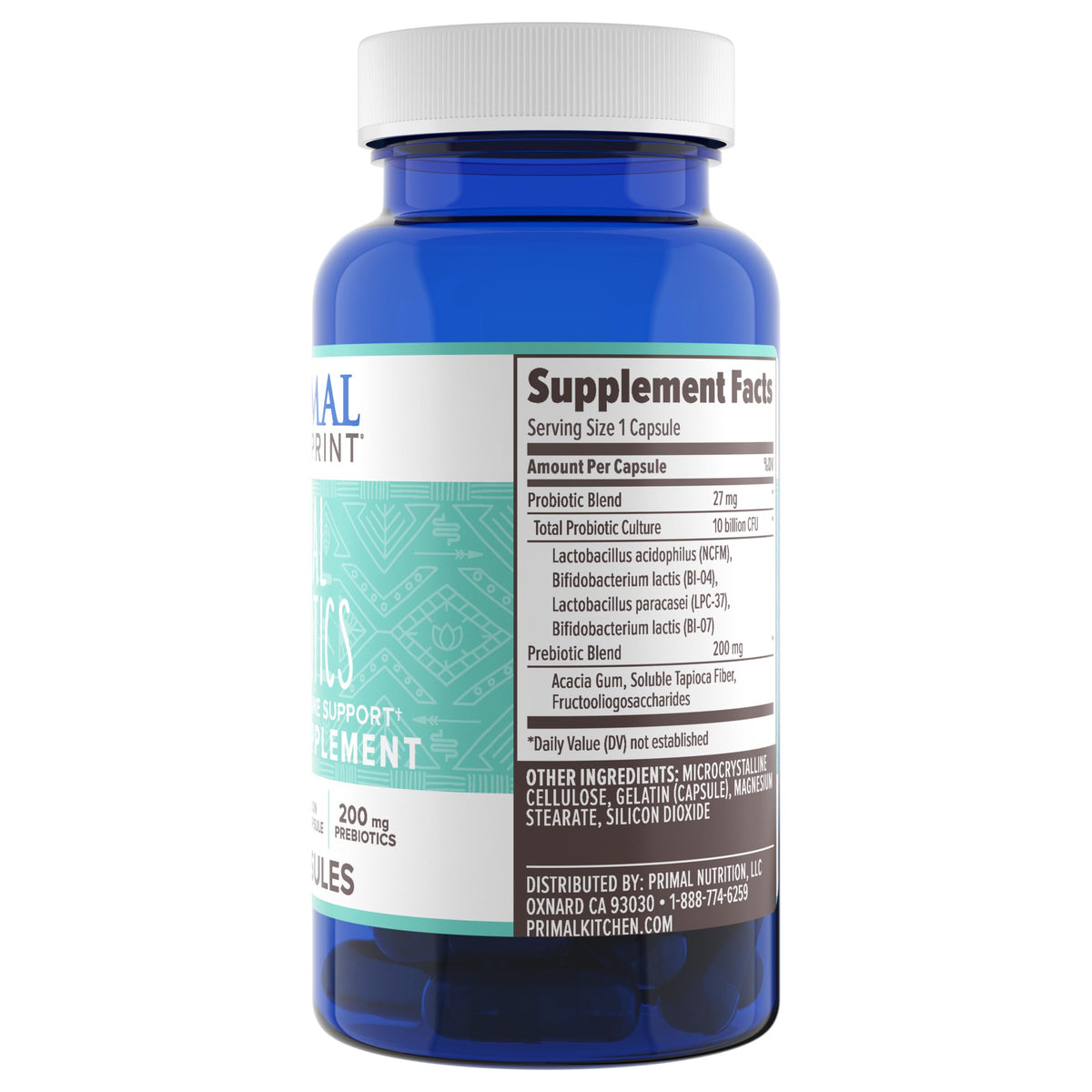 Primal Blueprint Primal Probiotics capsules en gros plan