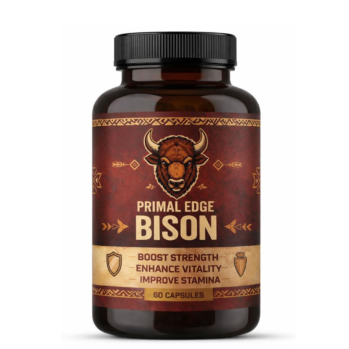 Primal Edge Biso Extrait de Bison 60 capsules vue de face