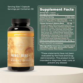 Primal Harvest Ashwagandha capsules sur une surface en bois