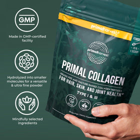 Primal Harvest Collagène Poudre 331g sur une table de cuisine