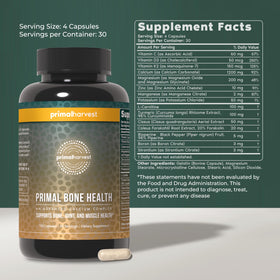 Primal Harvest Complément Alimentaire Calcium Carbonate capsules avec verre d'eau