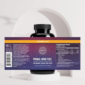 Primal Harvest Mind Fuel étiquette détaillant les ingrédients