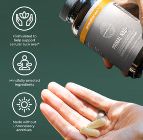 Primal Harvest NAD+ ouvert, montrant les capsules