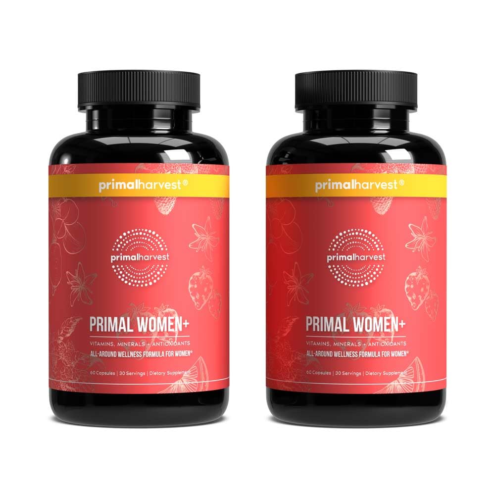 Primal Harvest Primal Womens+ bouteille de 30 capsules vue de face