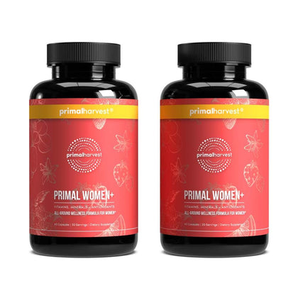 Primal Harvest Primal Womens+ bouteille de 30 capsules vue de face