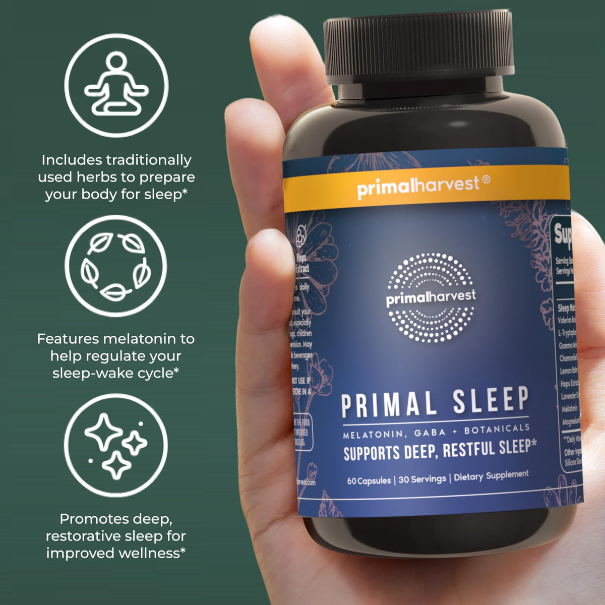 Primal Harvest Sommeil dans son emballage, sur fond neutre