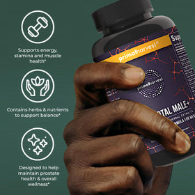 Primal Harvest Total Male+ capsules dans un verre d'eau
