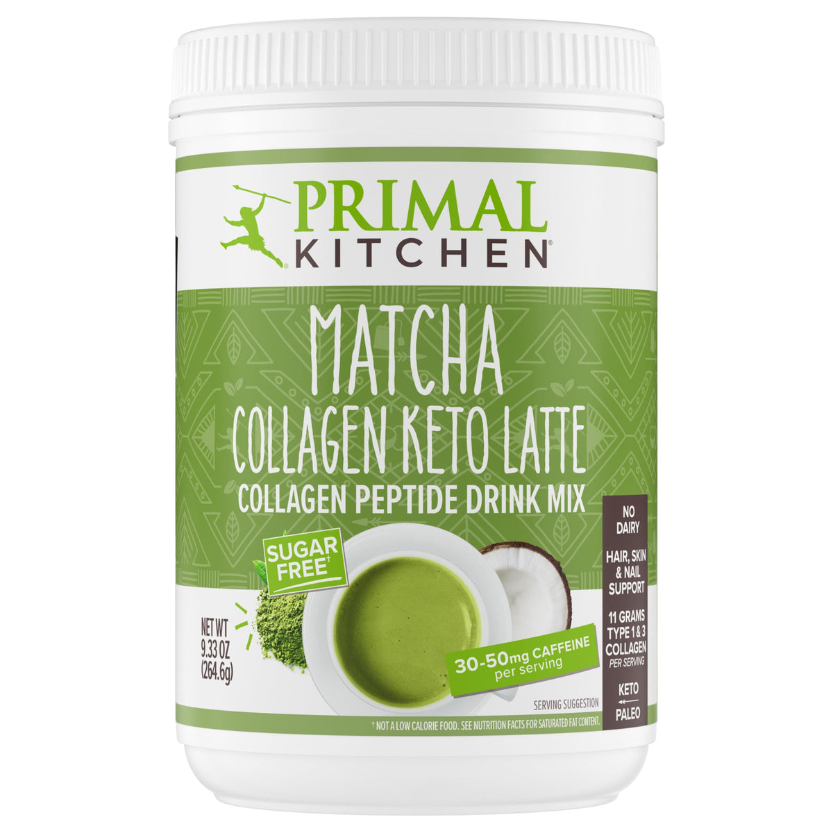 Primal Kitchen Matcha Collagen Keto Latte 340g emballage avant