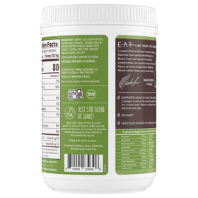 Primal Kitchen Matcha Collagen Keto Latte 340g sur une table de petit déjeuner