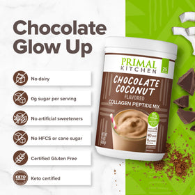 Primal Kitchen Mélange de Collagène Chocolat Noix de Coco 20 oz en poudre