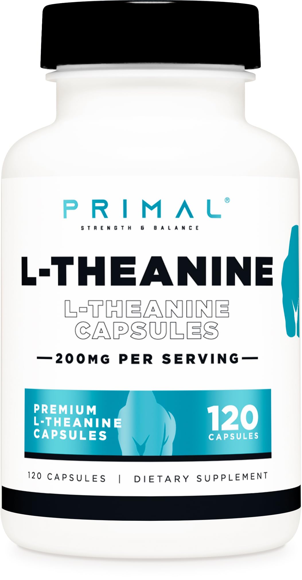 Primal L-Theanine 200mg 120 capsules vue de face