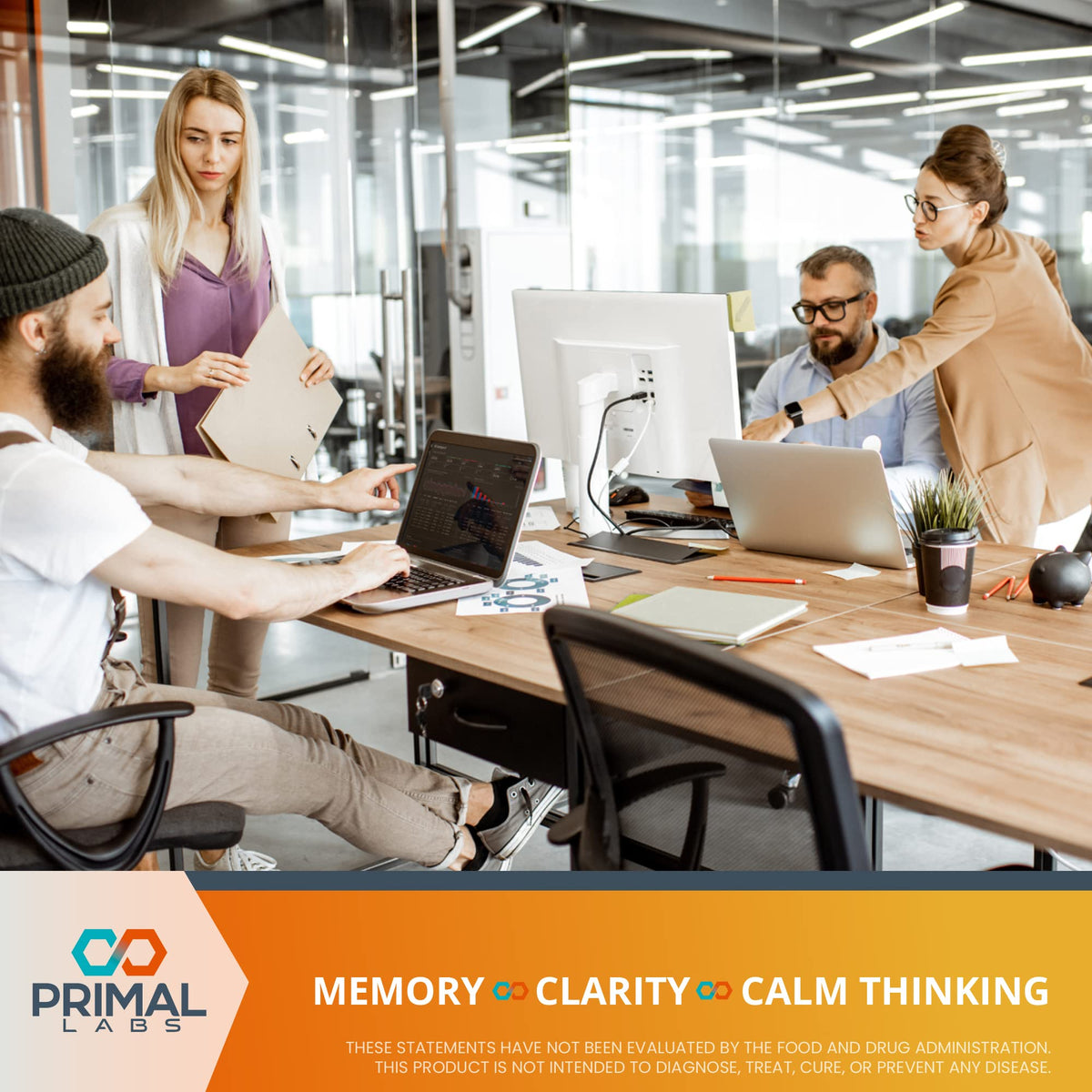Primal Labs CogniForce complément alimentaire 60 capsules sur une table