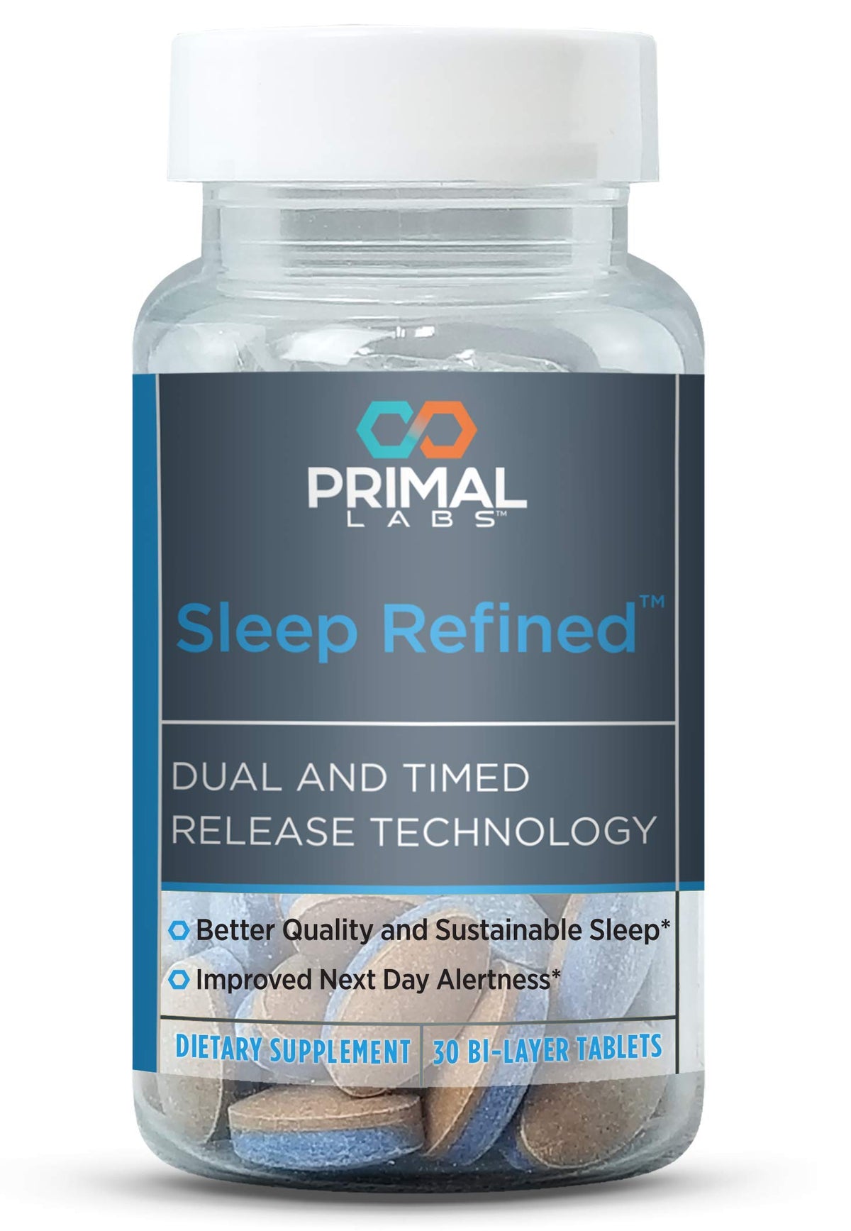 Primal Labs SommeilRefiné 30 comprimés vue avant avec emballage