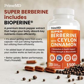 PrimeMD Berbérine 1500 mg avec Cannelle de Ceylan en lifestyle