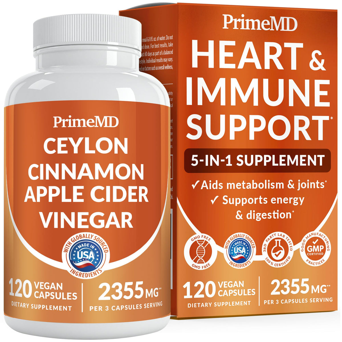 PrimeMD Ceylon Cinnamon 2355mg 120 capsules - vue avant