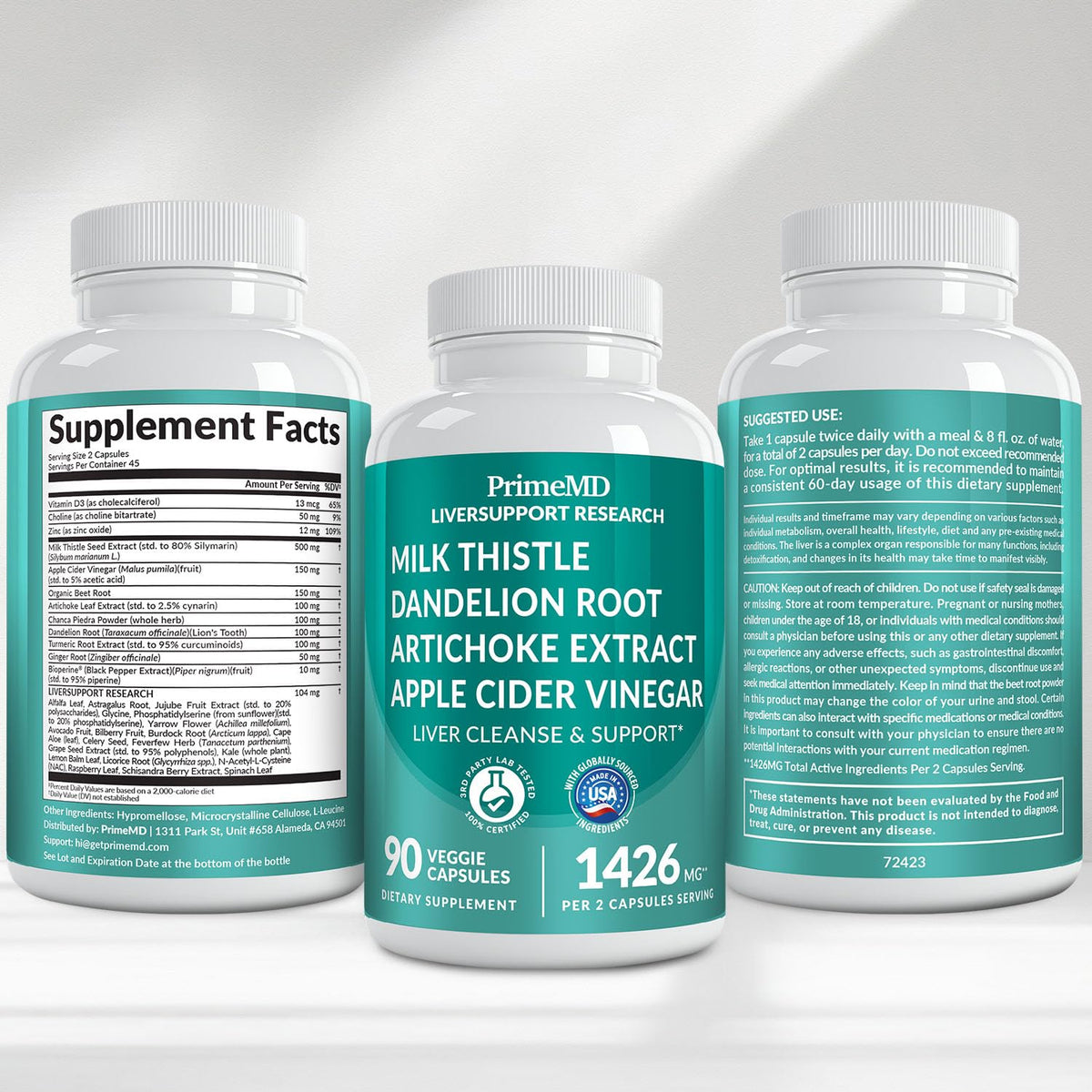PrimeMD Complément Alimentaire 32-en-1, affichage des valeurs nutritionnelles