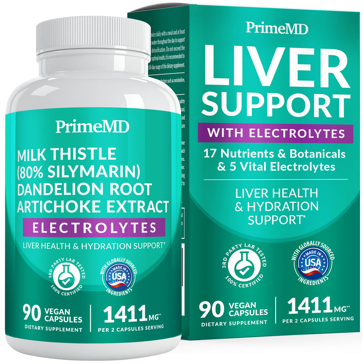 PrimeMD Complément Alimentaire Chardon-Marie 22 en 1 90 Capsules vue avant