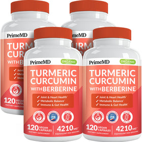 PrimeMD Complément Alimentaire Curcuma 4210mg avec Berbérine et Cannelle de Ceylan, emballage avant