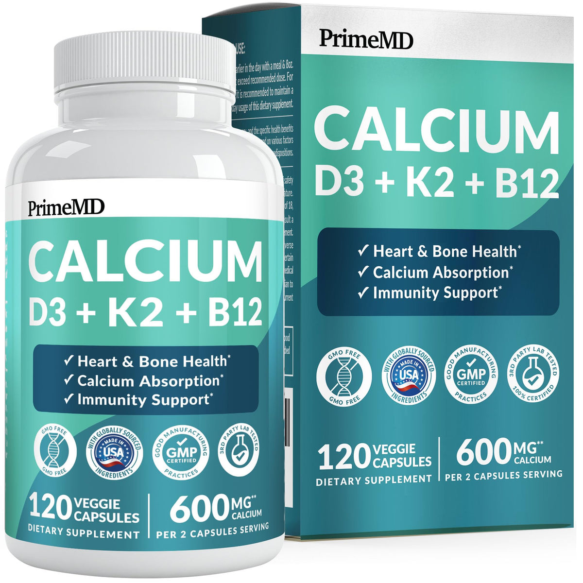 PrimeMD Compléments Alimentaires Calcium 4-en-1 boîte vue de face