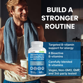 PrimeMD complexe de vitamines B méthylé capsules sur fond blanc