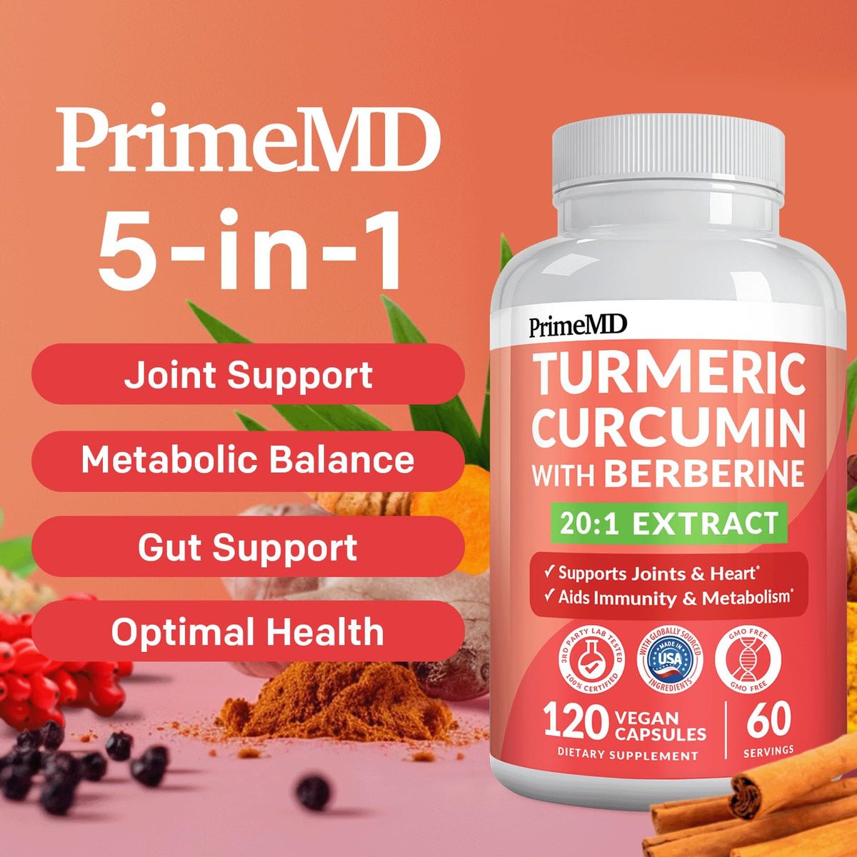 PrimeMD Curcuma 4210mg capsules avec étiquette
