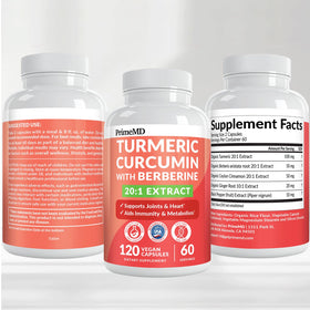 PrimeMD Curcuma 4210mg capsules ouvertes montrant le contenu