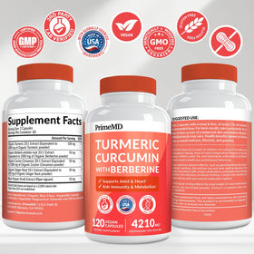 PrimeMD Curcuma 4210mg - présentation des gélules avec étiquette