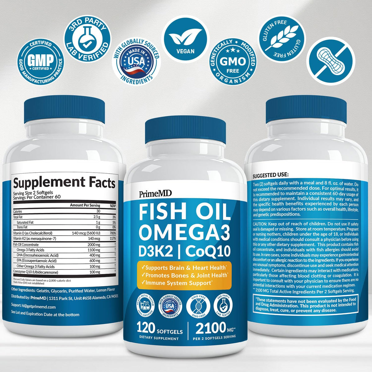 PrimeMD Huile de Poisson Omega-3 2000mg gélules citron lifestyle