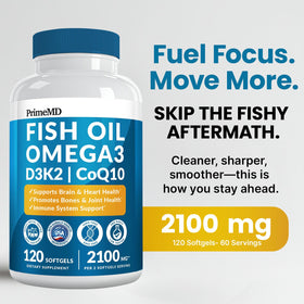 PrimeMD Huile de Poisson Omega-3 2000mg gélules citron side view