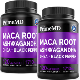 PrimeMD Maca 1710mg capsules with Ashwagandha front view