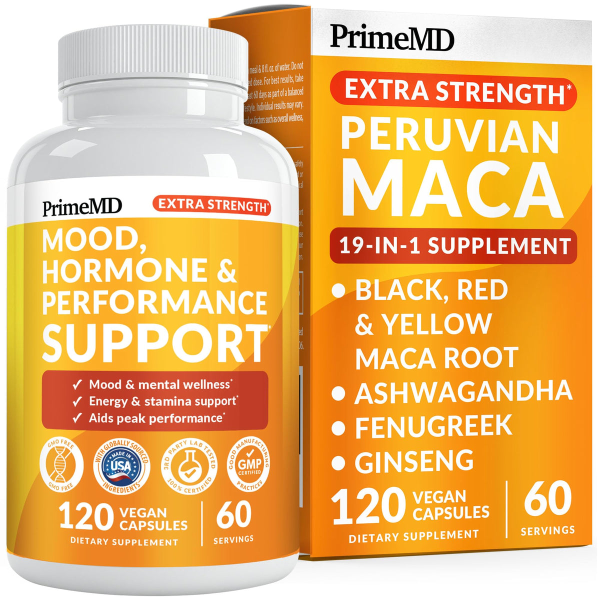 PrimeMD Racine de Maca Péruvienne 9125mg capsules vue de face