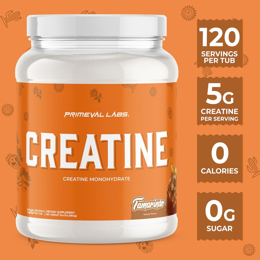 Primeval Labs Créatine Monohydrate Aromatisée 160g dans un environnement sportif