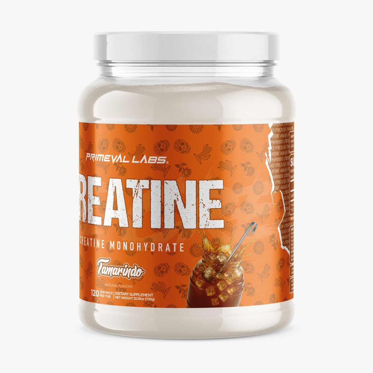 Primeval Labs Créatine Monohydrate Aromatisée 160g emballage arrière