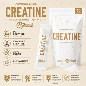 Primeval Labs Poudre de Créatine Monohydrate 168g vue de côté