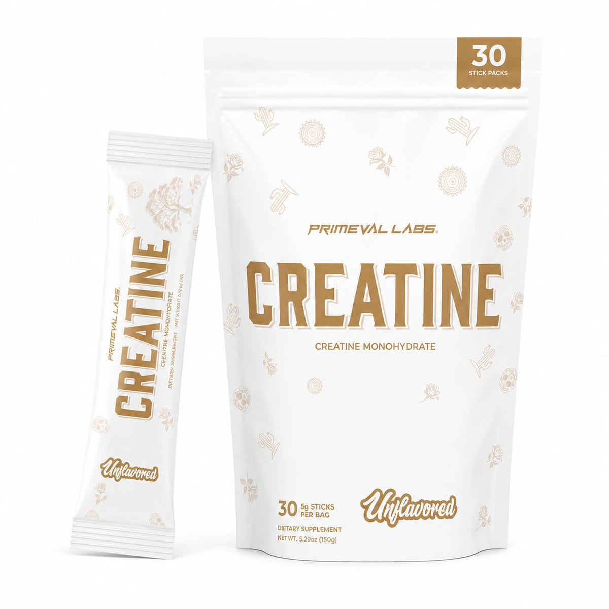 Primeval Labs Poudre de Créatine Monohydrate 168g vue de face