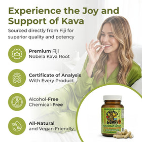 PRIMO KAVA Capsules de Kava Kava 100mg - Flacon avec fond blanc