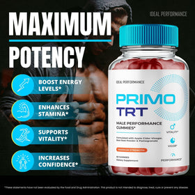 Primo TRT Gummies IDEAL PERFORMANCE étiquette des ingrédients
