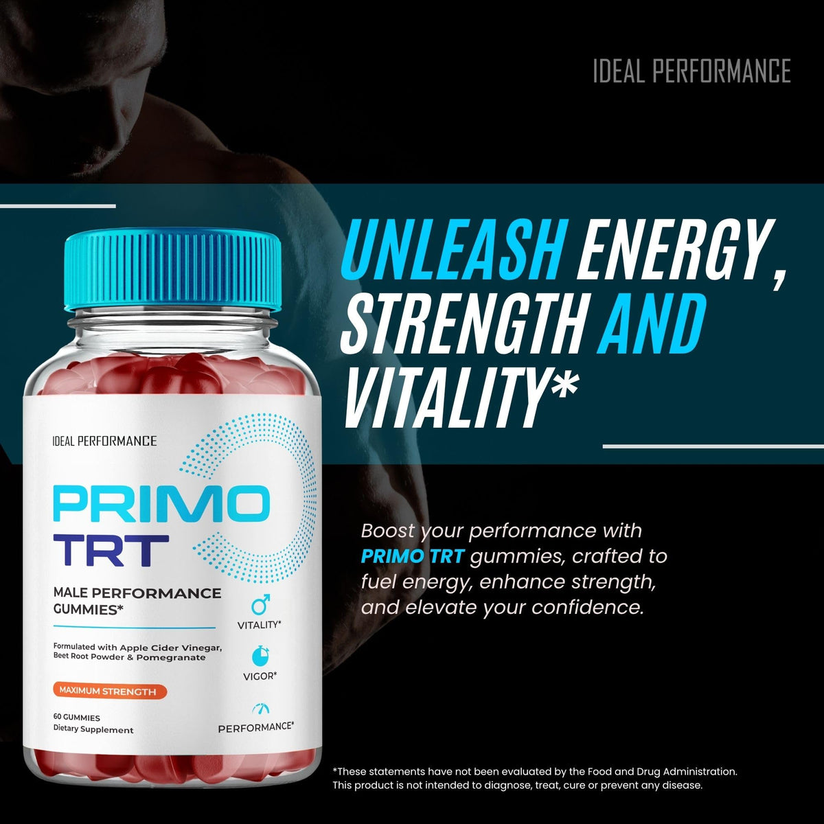 Primo TRT Gummies IDEAL PERFORMANCE paquet ouvert