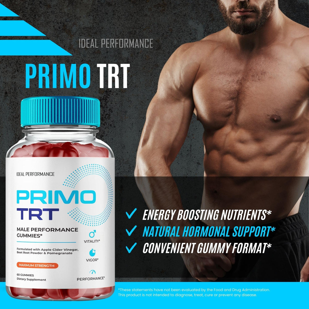 Primo TRT Gummies IDEAL PERFORMANCE prise quotidienne