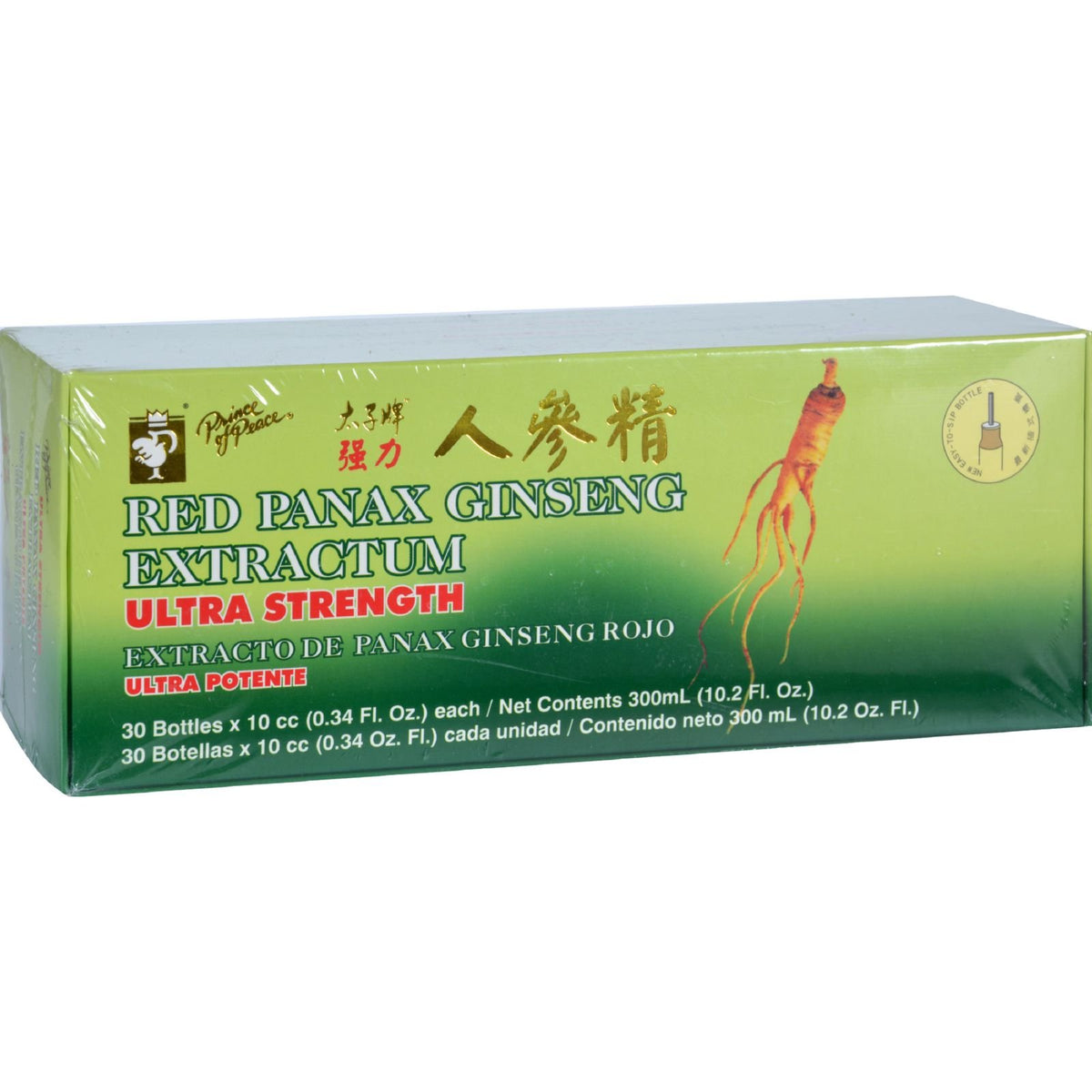Prince Of Peace Extrait de Ginseng Rouge Panax Ultra Force 30 ampoules vue de face