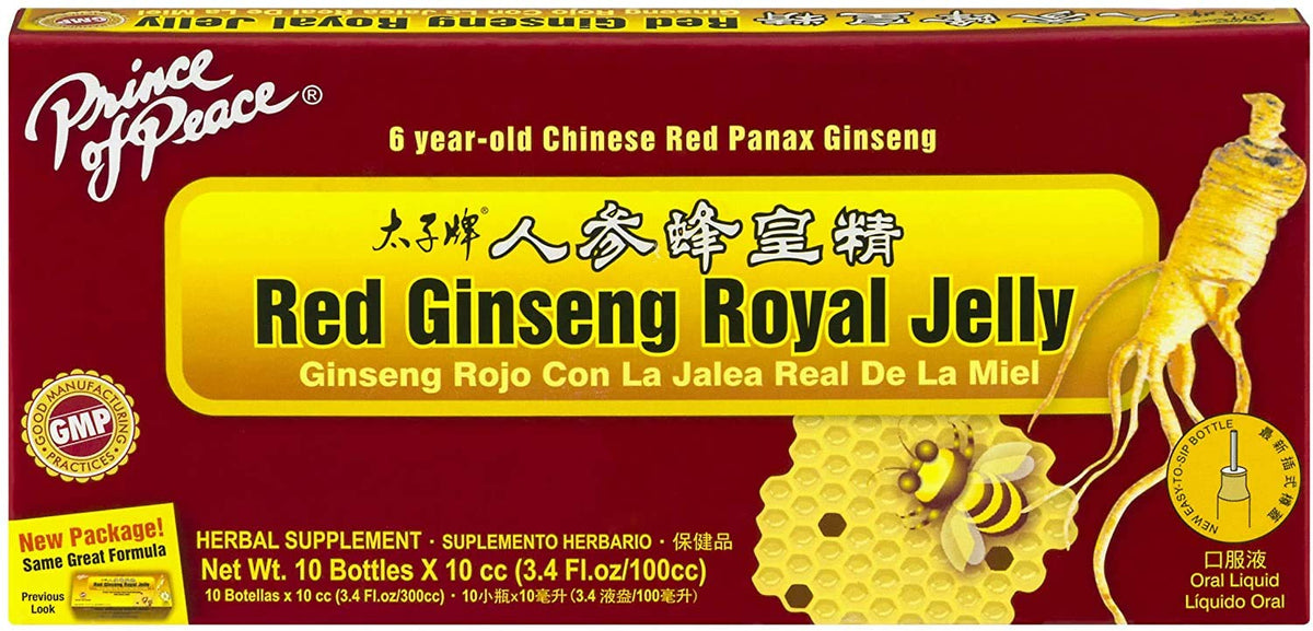 Prince Of Peace Gelée Royale de Ginseng Rouge - Bouteille de 10 ml
