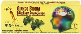 Prince Of Peace Ginkgo Ginseng Extract 30 Pack, vue avant des bouteilles