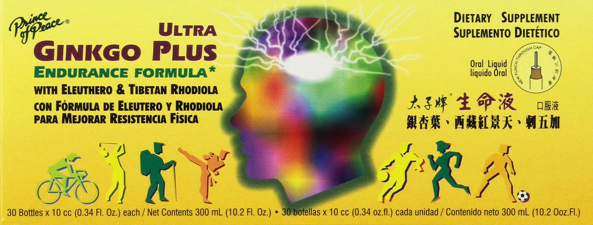 Prince Of Peace Ultra Ginkgo Plus 30 bouteilles vue de face