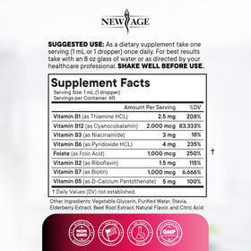 Prise de 2 ml des gouttes de vitamines B NEW AGE