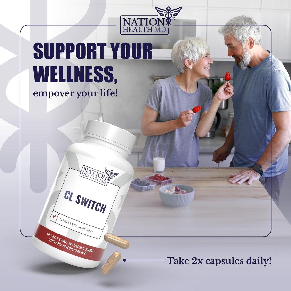 Prise de capsules de Citrus Bergamot 500 mg avec un verre d'eau