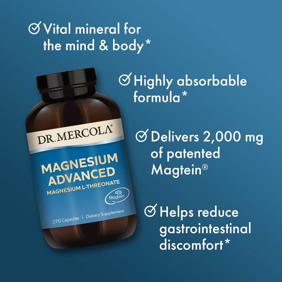 Prise de capsules de Dr. Mercola Magnésium L-Thréonate